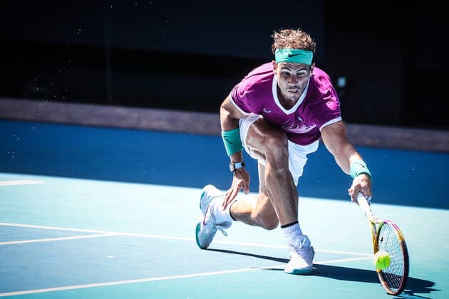January 23, 2022: MELBOURNE, AUSTRALIA - JANUARY 23: Rafael Nadal of Spain in his match against Adrian Mannarino of France in the 2022 Australian Open at Melbourne Park on January 23, 2022 in Melbourne, Australia. - ZUMAp121 20220123_zsp_p121_125 Copyright: xChrisxPutnamx