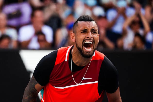 Sport Themen der Woche KW03 January 23, 2022: MELBOURNE, AUSTRALIA - JANUARY 23: Nick Kyrgios of Australia in his doubles match with Thanasi Kokkinakis of Australia, against Ariel Behar of Uruguay and Gonzalo Escobar of Ecudor in the 2022 Australian Open at Melbourne Park on January 23, 2022 in Melbourne, Australia. - ZUMAp121 20220123_zsp_p121_160 Copyright: xChrisxPutnamx