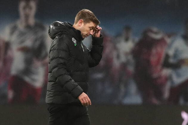 Coach Florian Kohfeldt VfL Wolfsburg 1 Football Bundesliga season 2021 2022 point match RB Leipzig vs VfL Wolfsburg at Red Bull Arena in Leipzig Football,Germany,man,men,23 01 2022