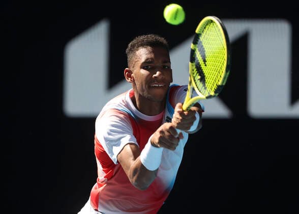 Felix Auger Aliassime CAN Tennis Australian Open 2022 Grand Slam Melbourne Park Melbourne Victoria Australia 24 January 2022 Copyright: xJuergenxHasenkopfx