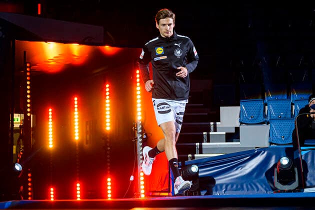 Bratislava, 23 January 2022 Handball EHF European Championship, Main Round, Group 2, Germany vs Sweden Rune Dahmke Germany THW Kiel Bratislava Ondreja Nepelu Arena Slovakia