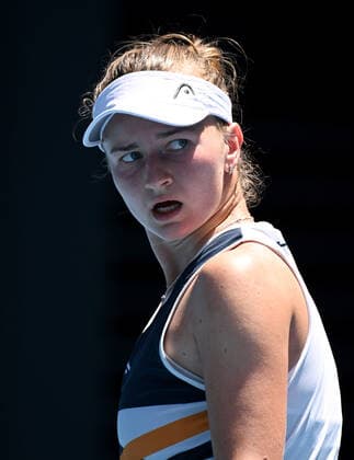TENNIS AUSTRALIAN OPEN, Barbora Krejcikova of Czech Republic looks on during her Quarter Final match against Madison Keys of USA on Day 9 of the Australian Open, at Melbourne Park, in Melbourne, Tuesday, January 25, 2022. ( NO ARCHIVING, EDITORIAL USE ONLY, NO USE IN BOOKS WITHOUT CONSENT MELBOURNE VIC AUSTRALIA  Copyright: xDEANxLEWINSx 20220125001616791258