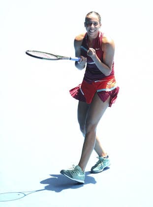 Mandatory Credit: Photo by Ella Ling Shutterstock (12773750y) Madison Keys celebrates her quarter final win Australian Open, Day Nine, Tennis, Melbourne Park, Melbourne, Australia - 25 Jan 2022 Australian Open, Day Nine, Tennis, Melbourne Park, Melbourne, Australia - 25 Jan 2022 Copyright: xEllaxLing Shutterstockx 12773750y
