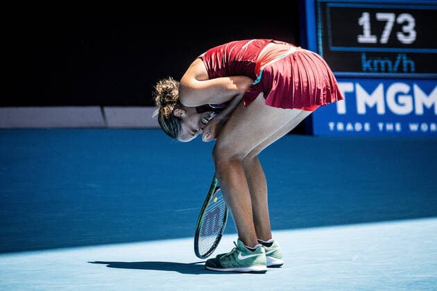 January 25, 2022, Melbourne, Victoria, Australia: MELBOURNE, AUSTRALIA - JANUARY 25: Madison Keys of USA defeats Barbora Krejcikova of Czech Republic on day 9 of the 2022 Australian Open at Melbourne Park on January 25, 2022 in Melbourne, Australia. Melbourne Australia - ZUMAp121 20220125_zsp_p121_025 Copyright: xChrisxPutnamx
