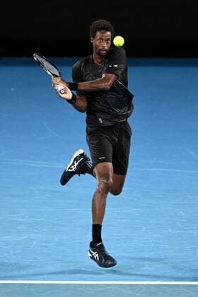Mandatory Credit: Photo by James Gourley Shutterstock (12773752hn) Gael Monfils during his quarter-final match Australian Open, Day Nine, Tennis, Melbourne Park, Melbourne, Australia - 25 Jan 2022 Australian Open, Day Nine, Tennis, Melbourne Park, Melbourne, Australia - 25 Jan 2022 Copyright: xJamesxGourley Shutterstockx 12773752hn