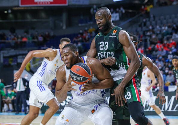 25th January 2022 Wizink Center Madrid, Spain Turkish Airlines Euroleague Basketball Spain, Real Madrid versus Unics Kazan Guerschon Yabusele Real Madrid Baloncesto and Tonye Jekiri Unics Madrid Madrid Spain Basketball Copyright: xAlbaxPachecox xAgenciaxLOFx