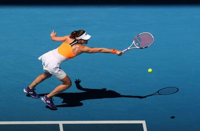 Mandatory Credit: Photo by Ella Ling Shutterstock (12773755v) Alizé Cornet in quarter final action Australian Open, Day Ten, Tennis, Melbourne Park, Melbourne, Australia - 26 Jan 2022 Australian Open, Day Ten, Tennis, Melbourne Park, Melbourne, Australia - 26 Jan 2022 Copyright: xEllaxLing Shutterstockx 12773755v