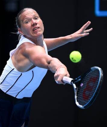 Mandatory Credit: Photo by James Gourley Shutterstock (12773754aj) Kaia Kanepi in quarter final action Australian Open, Day Ten, Tennis, Melbourne Park, Melbourne, Australia - 26 Jan 2022 Australian Open, Day Ten, Tennis, Melbourne Park, Melbourne, Australia - 26 Jan 2022 Copyright: xJamesxGourley Shutterstockx 12773754aj