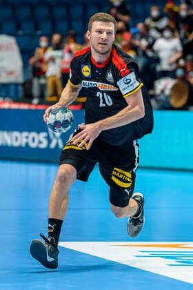 Bratislava, 25 January 2022 Handball EHF European Championship, Main Round, Group 2, Germany Russia Philipp Weber Germany SC Magdeburg Bratislava Ondreja Nepelu Arena Slovakia