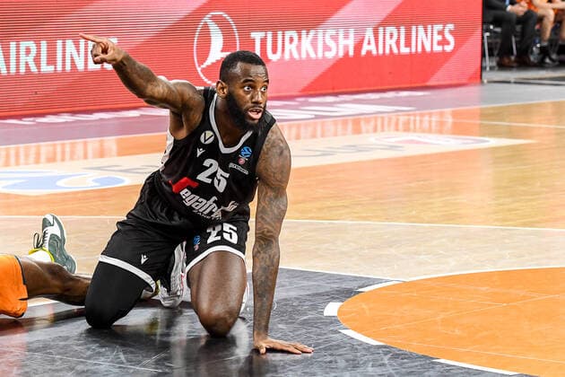 GER, EuroCup, ratiopharm ulm vs Virtus Segafredo Bologna 25 01 2022, ratiopharm arena, Neu Ulm, GER, EuroCup, ratiopharm ulm vs Virtus Segafredo Bologna, pictured JaKarr Sampson Bologna, 25 nordphotoxGmbHx xHafner nph00200