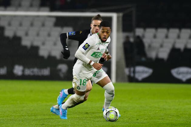 Arnaud Nordin ( 18 - Saint Etienne ) - FOOTBALL : Angers vs Saint Etienne - Ligue 1 - Angers - 26 01 2022 FedericoPestellini Panoramic 