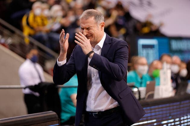 Ludwigsburg , Basketball Champions League MHP Riesen Ludwigsburg vs JDA Dijon , Coach Nenad Markovic Dijon