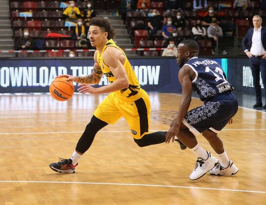 Jonah Radebaugh Riesen MHP Riesen Ludwigsburg vs JDA Dijon Basketball Champions League 2021 2022 Ludwigsburg , GER, 26 01 2022,