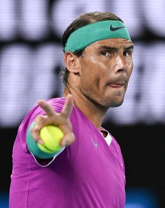 Mandatory Credit: Photo by James Gourley Shutterstock (12775245bw) Rafael Nadal in semi final action Australian Open, Day Twelve, Tennis, Melbourne Park, Melbourne, Australia - 28 Jan 2022 Australian Open, Day Twelve, Tennis, Melbourne Park, Melbourne, Australia - 28 Jan 2022 Copyright: xJamesxGourley Shutterstockx 12775245bw