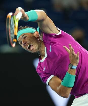 Mandatory Credit: Photo by Ella Ling Shutterstock (12775251bu) Rafael Nadal in semi final action Australian Open, Day Twelve, Tennis, Melbourne Park, Melbourne, Australia - 28 Jan 2022 Australian Open, Day Twelve, Tennis, Melbourne Park, Melbourne, Australia - 28 Jan 2022 Copyright: xEllaxLing Shutterstockx 12775251bu