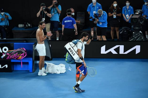 Matteo Berrettini (Ita) vs Rafael Nadal (Esp) TENNIS : Australian Open 2022 - 28 janvier AntoineCouvercelle Panoramic 
