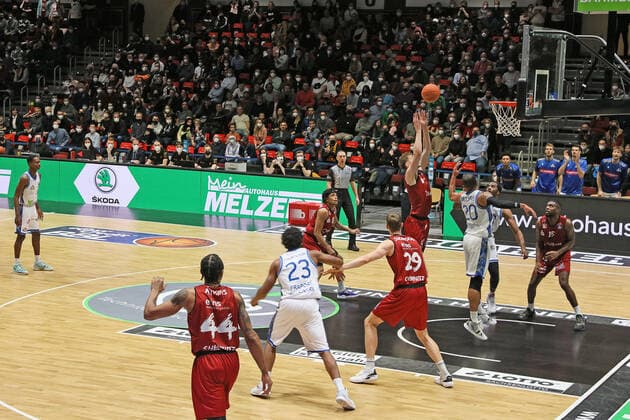 GER Niners Chemnitz99 Fraport Skyliners Frankfurt Baskettball Bundesliga 19 Spieltag Heimspiel BBL 28 01 2022 GER Niners Chemnitz99 Fraport Skyliners Frankfurt Baskettball Bundesliga 19 Spieltag Heimspiel 28 01 2022 Chemnitz Copyright: xEibner-Pressefotox EP_RKR