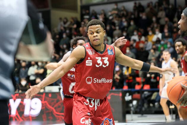 GER Niners Chemnitz99 Fraport Skyliners Frankfurt Baskettball Bundesliga 19 Spieltag Heimspiel BBL In the picture Niners 33 Eric Washington 28 01 2022 GER Niners Chemnitz99 Fraport Skyliners Frankfurt Baskettball Bundesliga 19 Spieltag Heimspiel 28 01 2022 Chemnitz Copyright: xEibner-Pressefotox EP_RKR
