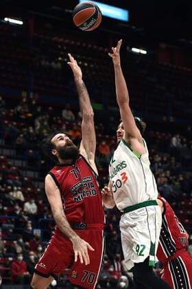 Db Milano 28 01 2022 - basket Eurolega AX Armani Exchange Olimpia Milano-Zalgiris Kaunas foto Daniele Buffa Image nella foto: Luigi Datome-Edgaras Ulanovas 