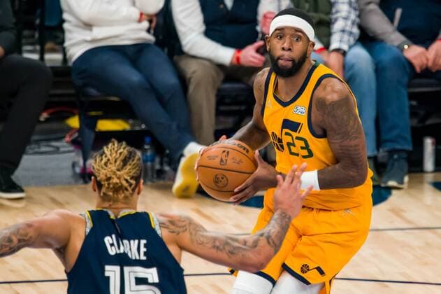 Jazz Power Forward Royce O Neale (R) against the Grizzlies during a NBA, Basketball Herren, USA game at FedEx Forum in Memphis, Tennessee, USA, 28, January 2022. Memphis Grizzlies vs. Utah Jazz !ACHTUNG: NUR REDAKTIONELLE NUTZUNG!  Copyright: xMATTHEWxA.xSMITHx AME2150 20220129-3f56d2ad1f76f128ef2f1e0beecb1e80ad652eaa