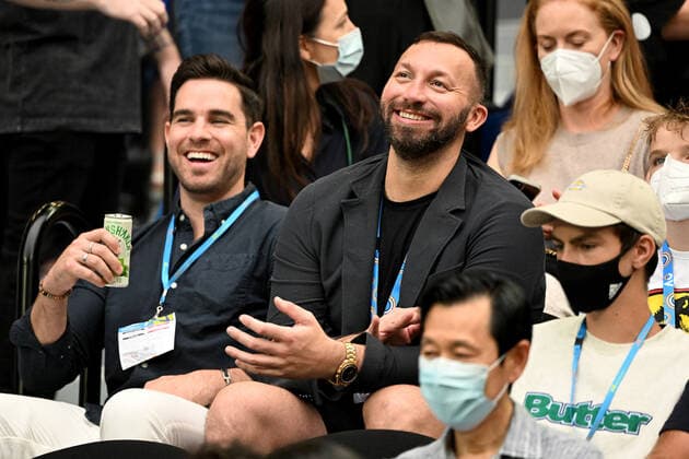 TENNIS AUSTRALIAN OPEN, Former Australian swimmer and Olympian Ian Thorpe (centre) is seen in the crowd ahead of the Women?s singles final between Ashleigh Barty of Australia and Danielle Collins of the USA on Day 13 of the Australian Open, at Melbourne Park, in Melbourne, Saturday, January 29, 2022. ( NO ARCHIVING, EDITORIAL USE ONLY, NO USE IN BOOKS WITHOUT CONSENT MELBOURNE VIC AUSTRALIA  Copyright: xDAVExHUNTx 20220129001618068403