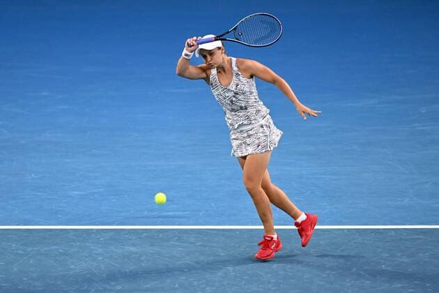 Mandatory Credit: Photo by James Gourley Shutterstock (12778010l) Ashleigh Barty during the Women s Singles Final Australian Open, Day Thirteen, Tennis, Melbourne Park, Melbourne, Australia - 29 Jan 2022 Australian Open, Day Thirteen, Tennis, Melbourne Park, Melbourne, Australia - 29 Jan 2022 Copyright: xJamesxGourley Shutterstockx 12778010l