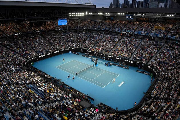 TENNIS AUSTRALIAN OPEN, A general view of Rod Laver Arena during the Women?s singles final between Ashleigh Barty of Australia and Danielle Collins of the USA on Day 13 of the Australian Open, at Melbourne Park, in Melbourne, Saturday, January 29, 2022. ( NO ARCHIVING, EDITORIAL USE ONLY, NO USE IN BOOKS WITHOUT CONSENT MELBOURNE VIC AUSTRALIA  Copyright: xJAMESxROSSx 20220129001618073544