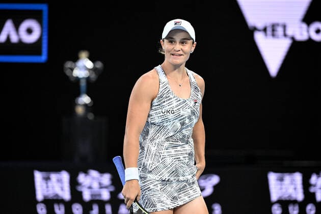 TENNIS AUSTRALIAN OPEN, Ashleigh Barty of Australia reacts during the Women?s singles final against Danielle Collins of the USA on Day 13 of the Australian Open, at Melbourne Park, in Melbourne, Saturday, January 29, 2022. ( NO ARCHIVING, EDITORIAL USE ONLY, NO USE IN BOOKS WITHOUT CONSENT MELBOURNE VIC AUSTRALIA  Copyright: xDAVExHUNTx 20220129001618080258