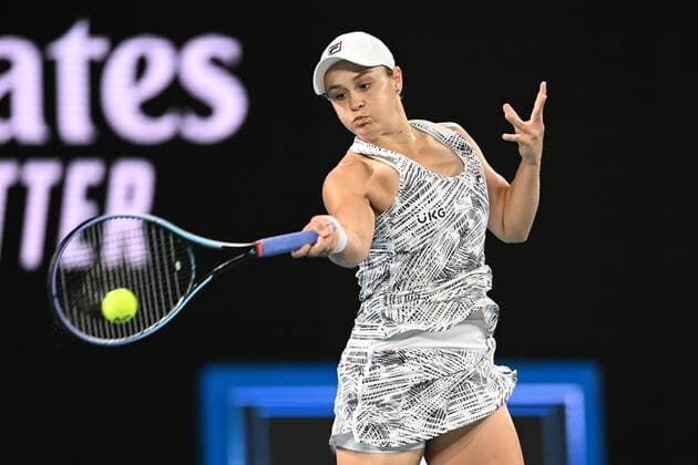 Mandatory Credit: Photo by James Gourley Shutterstock (12778010cd) Ashleigh Barty during the Women s Singles Final Australian Open, Day Thirteen, Tennis, Melbourne Park, Melbourne, Australia - 29 Jan 2022 Australian Open, Day Thirteen, Tennis, Melbourne Park, Melbourne, Australia - 29 Jan 2022  Copyright: xJamesxGourley Shutterstockx 12778010cd