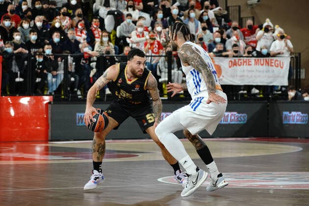 Mike James (AS Monaco) - Jeffrey Taylor (Real Madrid) BASKETBALL : AS Monaco vs Real Madrid - Euroleague - Monaco - 28 01 2022 NorbertScanella Panoramic 