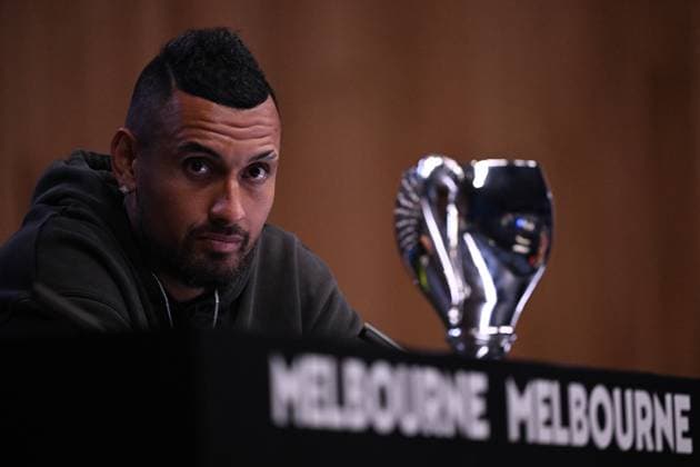TENNIS AUSTRALIAN OPEN, Nick Kyrgios (right) and Thanasi Kokkinakis (left) of Australia during a press conference, PK, Pressekonferenz following their Men?s Doubles Final win against Matthew Ebden and Max Purcell of Australia on Day 13 of the Australian Open, at Melbourne Park, in Melbourne, Sunday, January 30, 2022. ( NO ARCHIVING, EDITORIAL USE ONLY, NO USE IN BOOKS WITHOUT CONSENT MELBOURNE VIC AUSTRALIA Copyright: xJAMESxROSSx 20220130001618120578