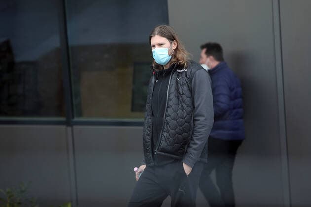Swedish and the Danish national team, Nationalteam before tomorrow s matches Danish handball player Mikkel Hansen can be seen after practice before tomorrow s match against France at the EHF EURO 2022 in Budapest, Hungary on January 29, 2022. SanjinxStrukic PIXSELL