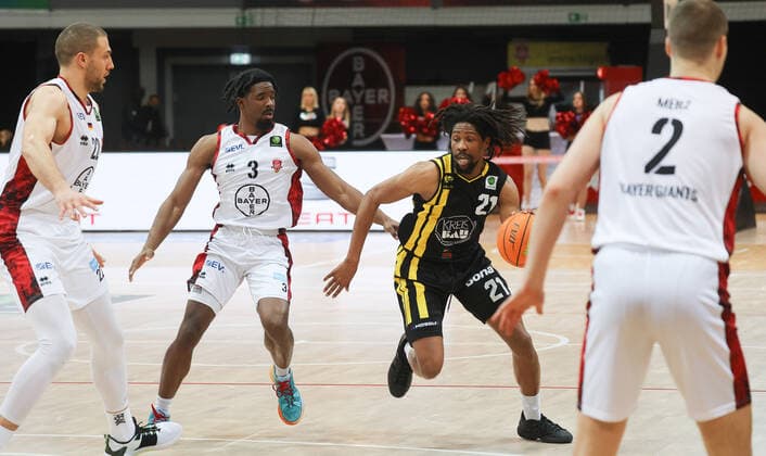 Rohndell Domminic Goodwin Kirchheim 21 , Bayer Giants Leverkusen vs VfL Kirchheim Knights, Basketball, 2 Bundesliga, 22 Spieltag, 29 01 2022, Bayer Giants Leverkusen vs VfL Kirchheim Knights, Basketball, 2 Bundesliga, 22 Spieltag, 29 01 2022, Photo EIBNER Joerg Niebergall Leverkusen Copyright: xJoergxNiebergall Eibner-Pressefox EP_JNL