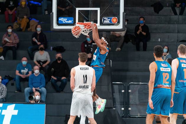 Jaron Blossomgame Ratiopahrm Ulm 4 meets Hamburg Towers vs Ratiopharm Ulm, Basketball, Bundesliga, Hauptrunde, Spieltag 19, Saison 2021 2022, 29 01 2022 Marcel von Fehrn Hamburg Towers vs Ratiopharm Ulm, Basketball, Bundesliga, Hauptrunde, Spieltag 19, Saison 2021 2022, 29 01 2022 Hamburg Copyright: xEibnerxPressefoto MarcelxvonxFehrnx EP_MFN