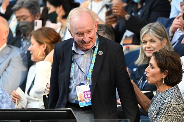 Sport Bilder des Tages TENNIS AUSTRALIAN OPEN, Former Australian tennis champion Rod Laver is seen before the men?s singles final between Russia?s Daniil Medveded and Spain?s Rafael Nadal on Day 14 of the Australian Open at Melbourne Park in Melbourne, Saturday, January 29, 2022. ( NO ARCHIVING, EDITORIAL USE ONLY, NO USE IN BOOKS WITHOUT CONSENT MELBOURNE VIC AUSTRALIA  Copyright: xDAVExHUNTx 20220130001618398954