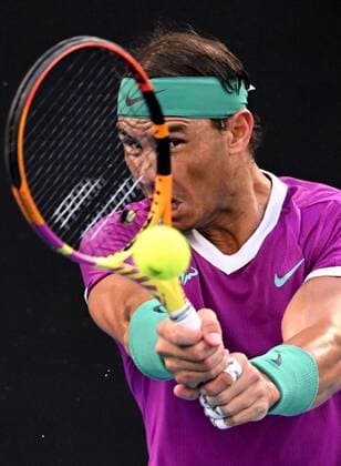 Mandatory Credit: Photo by James Gourley Shutterstock (12778011ar) Rafael Nadal during the Men s Singles final Australian Open, Day Fourteen, Tennis, Melbourne Park, Melbourne, Australia - 30 Jan 2022 Australian Open, Day Fourteen, Tennis, Melbourne Park, Melbourne, Australia - 30 Jan 2022  Copyright: xJamesxGourley Shutterstockx 12778011ar