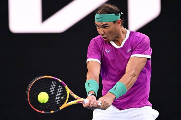 Mandatory Credit: Photo by James Gourley Shutterstock (12778011ay) Rafael Nadal during the Men s Singles final Australian Open, Day Fourteen, Tennis, Melbourne Park, Melbourne, Australia - 30 Jan 2022 Australian Open, Day Fourteen, Tennis, Melbourne Park, Melbourne, Australia - 30 Jan 2022  Copyright: xJamesxGourley Shutterstockx 12778011ay