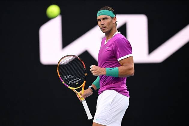 Mandatory Credit: Photo by James Gourley Shutterstock (12778011bd) Rafael Nadal during the Men s Singles final Australian Open, Day Fourteen, Tennis, Melbourne Park, Melbourne, Australia - 30 Jan 2022 Australian Open, Day Fourteen, Tennis, Melbourne Park, Melbourne, Australia - 30 Jan 2022  Copyright: xJamesxGourley Shutterstockx 12778011bd