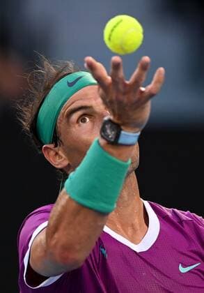 Mandatory Credit: Photo by James Gourley Shutterstock (12778011be) Rafael Nadal during the Men s Singles final Australian Open, Day Fourteen, Tennis, Melbourne Park, Melbourne, Australia - 30 Jan 2022 Australian Open, Day Fourteen, Tennis, Melbourne Park, Melbourne, Australia - 30 Jan 2022  Copyright: xJamesxGourley Shutterstockx 12778011be