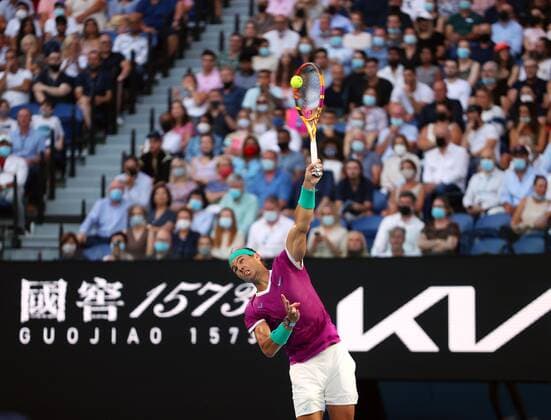 Mandatory Credit: Photo by Ella Ling Shutterstock (12778014g) Rafael Nadal during the Men s Singles final Australian Open, Day Fourteen, Tennis, Melbourne Park, Melbourne, Australia - 30 Jan 2022 Australian Open, Day Fourteen, Tennis, Melbourne Park, Melbourne, Australia - 30 Jan 2022  Copyright: xEllaxLing Shutterstockx 12778014g