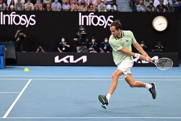 Mandatory Credit: Photo by James Gourley Shutterstock (12778011bx) Daniil Medvedev during the Men s Singles final Australian Open, Day Fourteen, Tennis, Melbourne Park, Melbourne, Australia - 30 Jan 2022 Australian Open, Day Fourteen, Tennis, Melbourne Park, Melbourne, Australia - 30 Jan 2022  Copyright: xJamesxGourley Shutterstockx 12778011bx