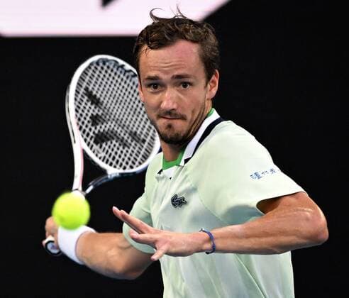 Mandatory Credit: Photo by James Gourley Shutterstock (12778011cd) Daniil Medvedev during the Men s Singles final Australian Open, Day Fourteen, Tennis, Melbourne Park, Melbourne, Australia - 30 Jan 2022 Australian Open, Day Fourteen, Tennis, Melbourne Park, Melbourne, Australia - 30 Jan 2022  Copyright: xJamesxGourley Shutterstockx 12778011cd