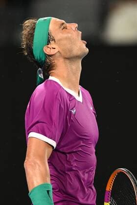 Mandatory Credit: Photo by James Gourley Shutterstock (12778011cu) Rafael Nadal during the Men s Singles final Australian Open, Day Fourteen, Tennis, Melbourne Park, Melbourne, Australia - 30 Jan 2022 Australian Open, Day Fourteen, Tennis, Melbourne Park, Melbourne, Australia - 30 Jan 2022 Copyright: xJamesxGourley Shutterstockx 12778011cu