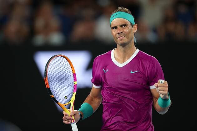 Mandatory Credit: Photo by Ella Ling Shutterstock (12778014at) Rafael Nadal during the Men s Singles final Australian Open, Day Fourteen, Tennis, Melbourne Park, Melbourne, Australia - 30 Jan 2022 Australian Open, Day Fourteen, Tennis, Melbourne Park, Melbourne, Australia - 30 Jan 2022 Copyright: xEllaxLing Shutterstockx 12778014at