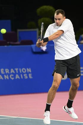 Roman Safiullin (Rus) TENNIS : Open Sud de France 2022 - Qualifs - Montpellier - 30 01 2022 JBAutissier Panoramic 