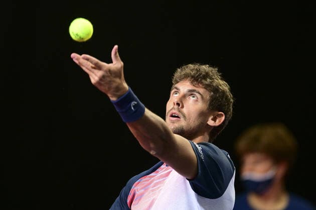 Henri Laaksonen (Sui) TENNIS : Open Sud de France 2022 - Qualifs - Montpellier - 30 01 2022 JBAutissier Panoramic 