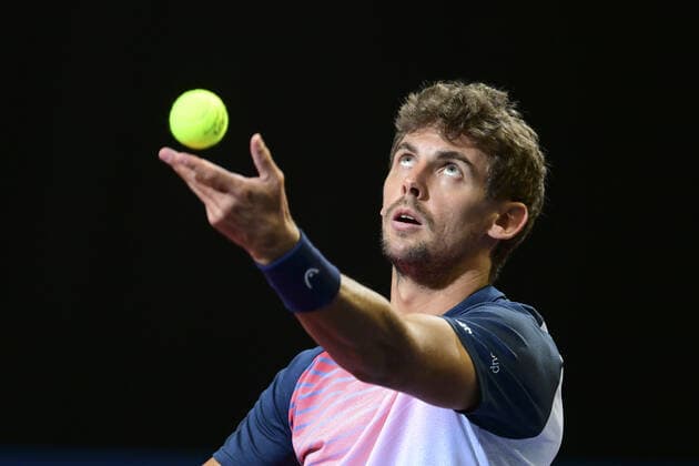 Henri Laaksonen (Sui) TENNIS : Open Sud de France 2022 - Qualifs - Montpellier - 30 01 2022 JBAutissier Panoramic 
