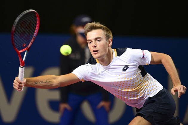 Kacper Zuk (Pol) TENNIS : Open Sud de France 2022 - Qualifs - Montpellier - 30 01 2022 JBAutissier Panoramic 