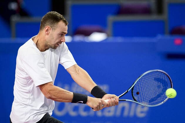 Roman Safiullin (Rus) TENNIS : Open Sud de France 2022 - Qualifs - Montpellier - 30 01 2022 JBAutissier Panoramic 