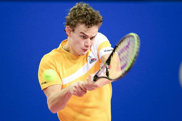 Luca Van Assche (Fra) TENNIS : Open Sud de France 2022 - Qualifs - Montpellier - 30 01 2022 JBAutissier Panoramic 